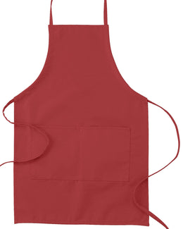 Big Accessories Two-Pocket Apron APR53 | Red - Front