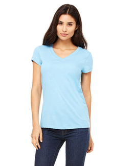 Bella+Canvas Ladies Short Sleeve V-Neck T-Shirt B6005 | Ocean Blue - Front