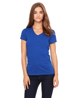 Bella+Canvas Ladies Short Sleeve V-Neck T-Shirt B6005 | True Royal - Front