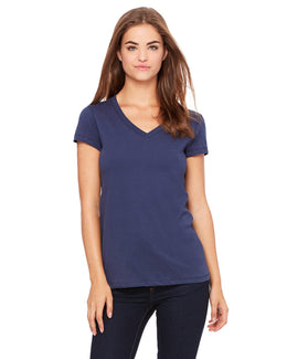 Bella+Canvas Ladies Short Sleeve V-Neck T-Shirt B6005 | Navy - Front