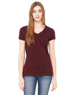 Bella+Canvas Ladies Short Sleeve V-Neck T-Shirt B6005 | Plum - Front