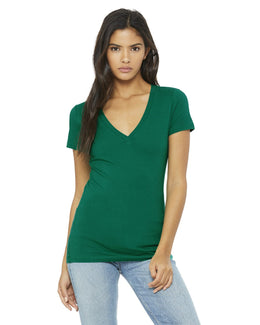 Bella+Canvas Ladies Deep V-Neck T-Shirt B6035 | Kelly - Front