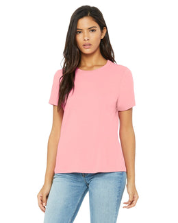 Bella+Canvas Ladies Relaxed Short Sleeve Jersey T-Shirt B6400 | Pink - Front