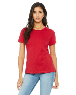 Bella+Canvas Ladies Relaxed Short Sleeve Jersey T-Shirt B6400 | Red - Front