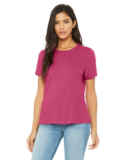 Bella+Canvas Ladies Relaxed Short Sleeve Jersey T-Shirt B6400 | Berry - Front