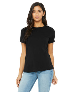 Bella+Canvas Ladies Relaxed Short Sleeve Jersey T-Shirt B6400 | Black - Front
