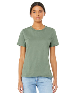 Bella+Canvas Ladies Relaxed Short Sleeve Jersey T-Shirt B6400 | Sage - Front