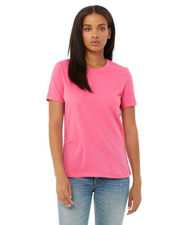 Bella+Canvas Ladies Relaxed Short Sleeve Jersey T-Shirt B6400 | Charity Pink - Front