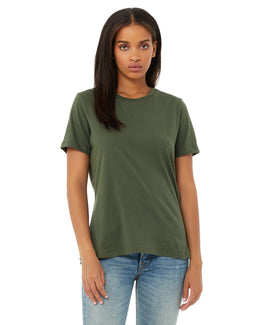 Bella+Canvas Ladies Relaxed Short Sleeve Jersey T-Shirt B6400 | Military Green - Front