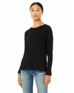 Bella+Canvas Ladies Missy Long Sleeve Jersey T-Shirt B6450 | Black - Front
