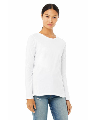 Bella+Canvas Ladies Long Sleeve T-Shirt B6500 | White - Front