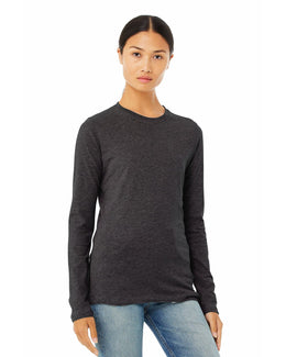 Bella+Canvas Ladies Long Sleeve T-Shirt B6500 | Dark Gry Heather - Front
