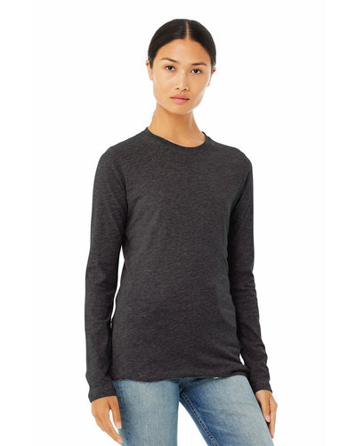 Bella+Canvas Ladies Long Sleeve T-Shirt B6500 | Dark Gry Heather - Front