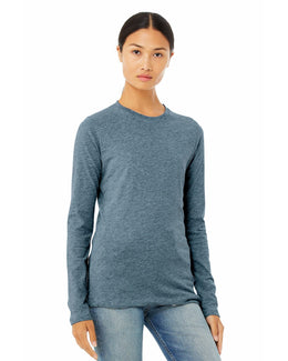 Bella+Canvas Ladies Long Sleeve T-Shirt B6500 | Hthr Deep Teal - Front