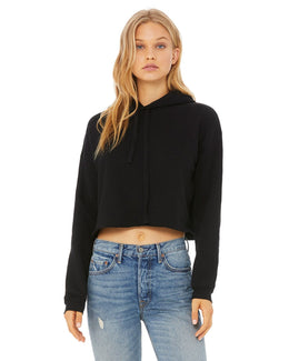 Bella+Canvas Ladies Cropped Fleece Hoodie B7502 | Black - Front