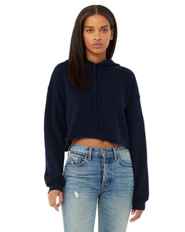 Bella+Canvas Ladies Cropped Fleece Hoodie B7502 | Navy - Front