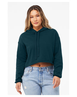 Bella+Canvas Ladies Cropped Fleece Hoodie B7502 | Atlantic - Front