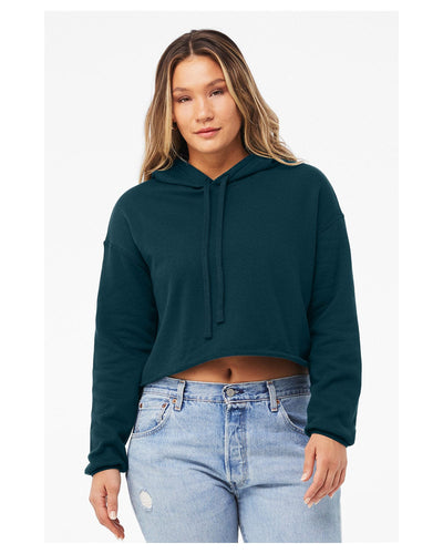 Bella+Canvas Ladies Cropped Fleece Hoodie B7502 | Atlantic - Front