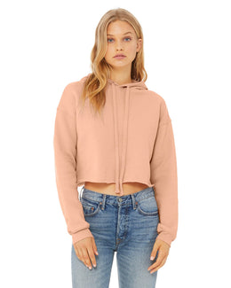 Bella+Canvas Ladies Cropped Fleece Hoodie B7502 | Peach - Front