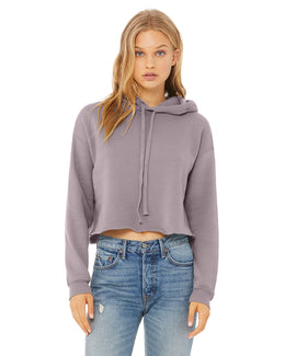 Bella+Canvas Ladies Cropped Fleece Hoodie B7502 | Storm - Front