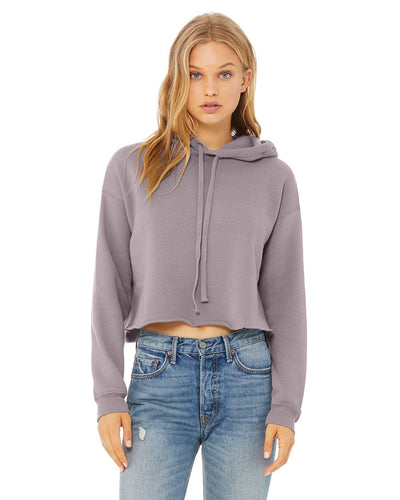 Bella+Canvas Ladies Cropped Fleece Hoodie B7502 | Storm - Front