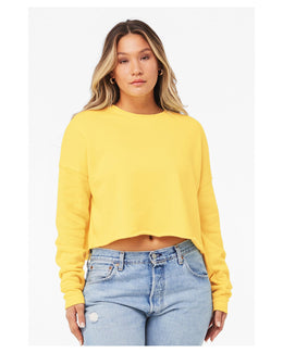 Bella+Canvas Ladies Cropped Fleece Crew B7503 | Yellow - Front