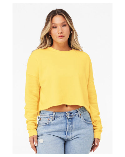 Bella+Canvas Ladies Cropped Fleece Crew B7503 | Yellow - Front