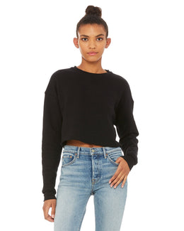 Bella+Canvas Ladies Cropped Fleece Crew B7503 | Black - Front