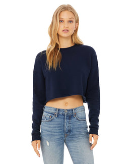 Bella+Canvas Ladies Cropped Fleece Crew B7503 | Navy - Front