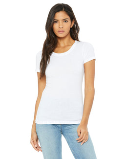 Bella+Canvas Ladies Triblend T-Shirt B8413 | Solid Wht Trblnd - Front