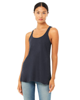 Bella+Canvas Ladies Flowy Racerback Tank B8800 | Heather Navy - Front