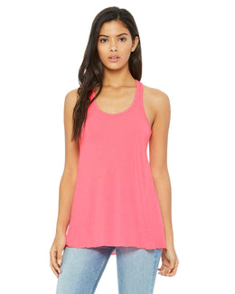 Bella+Canvas Ladies Flowy Racerback Tank B8800 | Neon Pink - Front