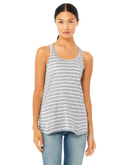 Bella+Canvas Ladies Flowy Racerback Tank B8800 | Str Ath Htr/ Wht - Front