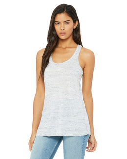 Bella+Canvas Ladies Flowy Racerback Tank B8800 | White Marble - Front