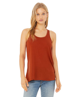 Bella+Canvas Ladies Flowy Racerback Tank B8800 | Brick - Front