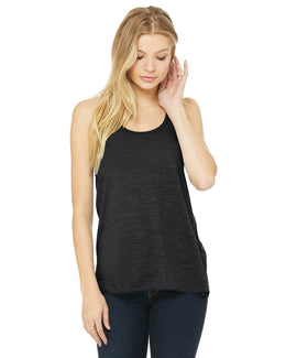 Bella+Canvas Ladies Flowy Racerback Tank B8800 | Chrcl Black Slub - Front