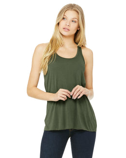 Bella+Canvas Ladies Flowy Racerback Tank B8800 | Military Green - Front