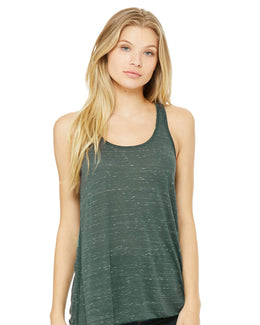 Bella+Canvas Ladies Flowy Racerback Tank B8800 | Forest Marble - Front