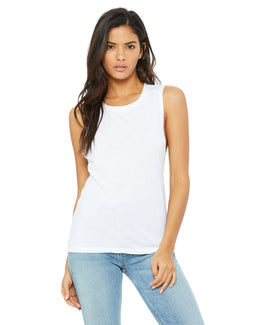 Bella+Canvas Ladies Flowy Scoop Muscle Tank B8803 | White - Front