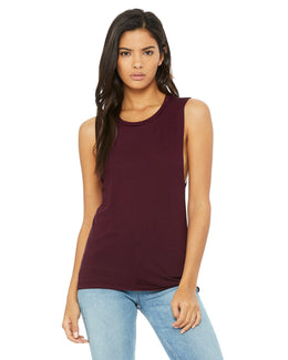 Bella+Canvas Ladies Flowy Scoop Muscle Tank B8803 | Maroon - Front