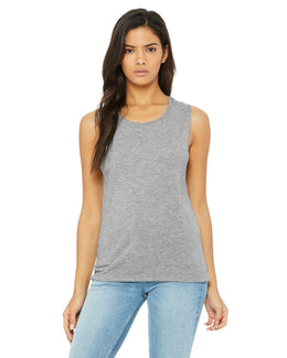 Bella+Canvas Ladies Flowy Scoop Muscle Tank B8803 | Athletic Heather - Front