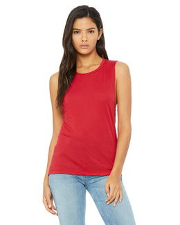 Bella+Canvas Ladies Flowy Scoop Muscle Tank B8803 | Red - Front
