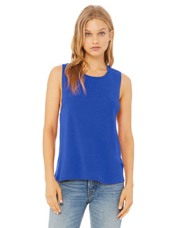 Bella+Canvas Ladies Flowy Scoop Muscle Tank B8803 | True Royal - Front
