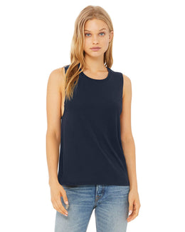 Bella+Canvas Ladies Flowy Scoop Muscle Tank B8803 | Midnight - Front