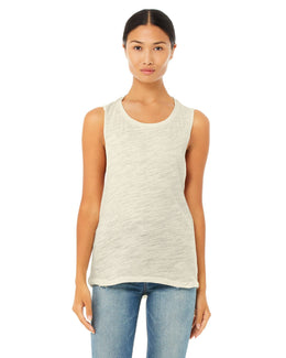 Bella+Canvas Ladies Flowy Scoop Muscle Tank B8803 | Natural Slub - Front