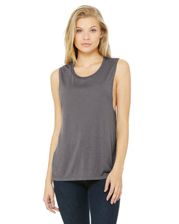 Bella+Canvas Ladies Flowy Scoop Muscle Tank B8803 | Storm - Front