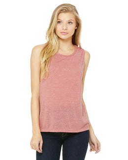 Bella+Canvas Ladies Flowy Scoop Muscle Tank B8803 | Mauve Marble - Front