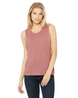 Bella+Canvas Ladies Flowy Scoop Muscle Tank B8803 | Mauve Slub - Front