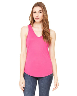 Bella+Canvas Ladies Flowy V-Neck Tank B8805 | Berry - Front
