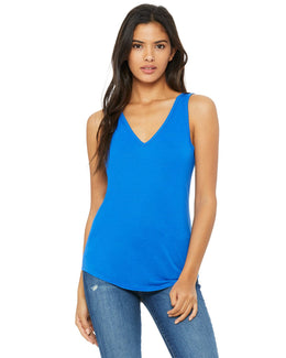 Bella+Canvas Ladies Flowy V-Neck Tank B8805 | True Royal - Front
